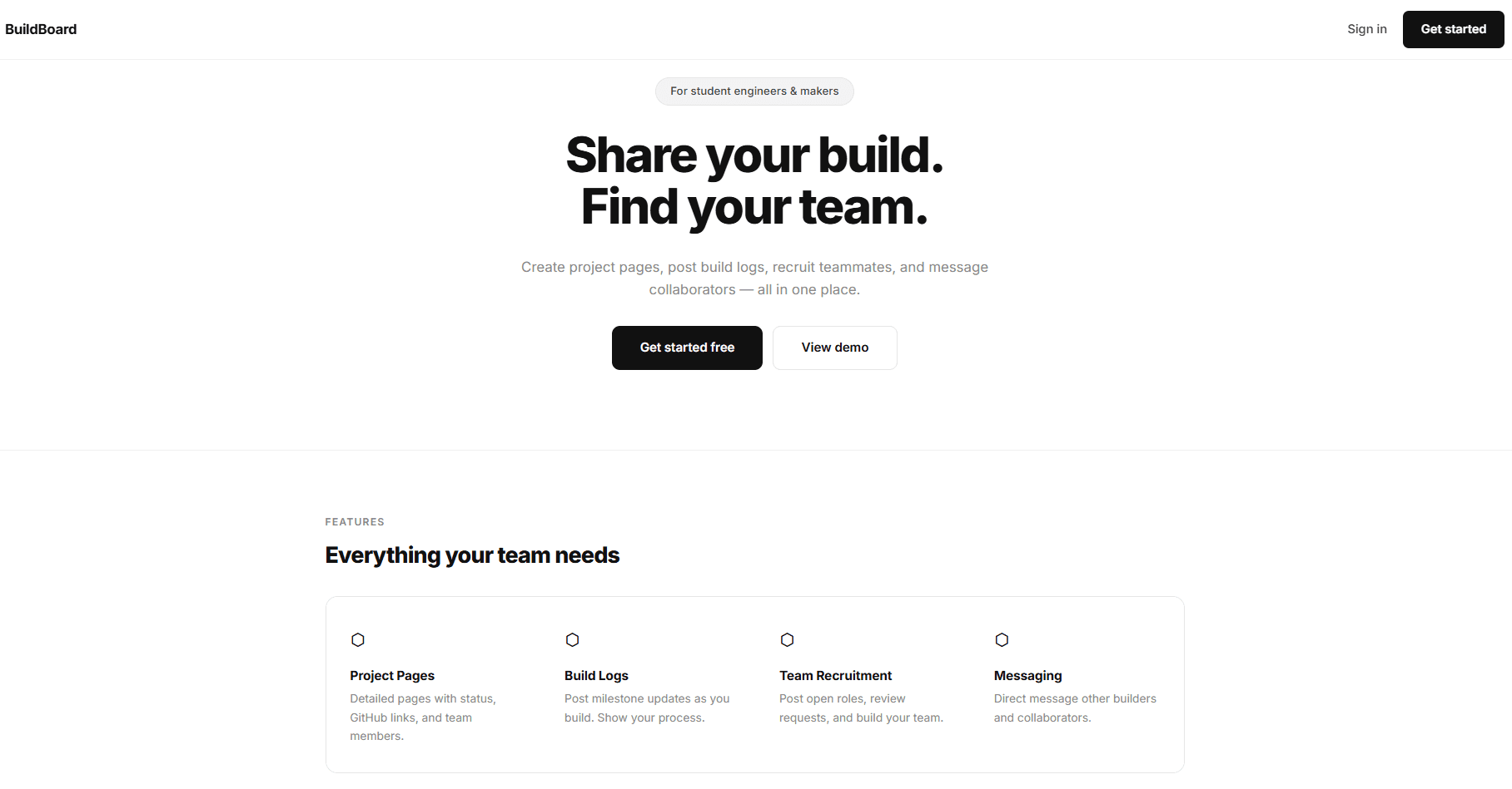 BuildBoard project feed